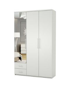 Шкаф трехдверный Комфорт МКЯ 32 1 165х45 с зеркалами белый Шарм-дизайн