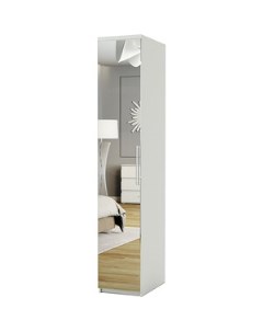 Шкаф для одежды Комфорт МШ 11 30х60 с зеркалом белый Шарм-дизайн