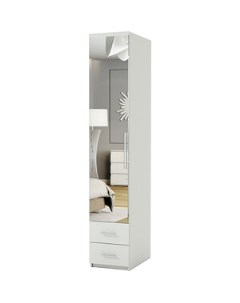 Шкаф для одежды с ящиками Комфорт МШЯ 11 40х60 с зеркалом белый Шарм-дизайн