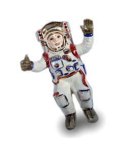 Елочная игрушка Ретро Космос Космонавт в открытом космосе Фарфоровая мануфактура