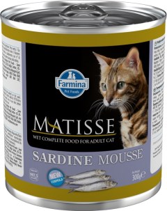 Влажный корм для кошек Matisse Mousse мусс с сардинами 0 3 кг Farmina