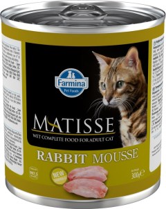 Влажный корм для кошек Matisse Mousse мусс с кроликом 0 3 кг Farmina