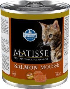 Влажный корм для кошек Matisse Mousse мусс с лососем 0 3 кг Farmina