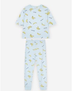 Голубая пижама oversize с бананами для девочки Gloria jeans