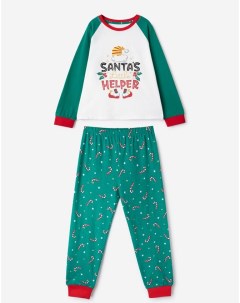 Пижама с новогодним принтом для мальчика Gloria jeans