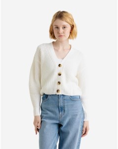 Молочный вязаный кардиган oversize Gloria jeans