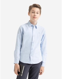 Голубая школьная рубашка с карманом для мальчика Gloria jeans