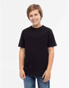 Черная базовая футболка Comfort из плотного джерси для мальчика Gloria jeans