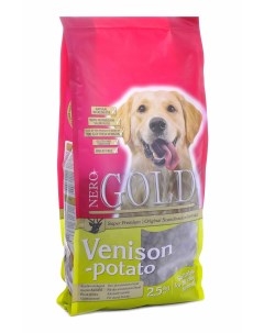 Корм для взрослых собак c олениной и сладким картофелем 18 кг Nero gold super premium
