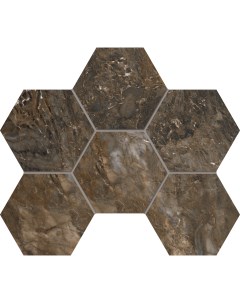 Мозаика Bernini Dark Brown BR04 Hexagon Полир 29x28 5 Estima