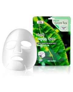 Освежающая маска для лица с зеленым чаем 3w clinic
