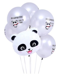 Набор из воздушных шаров Любимые панды фольга латекс набор 7 шт Nnb