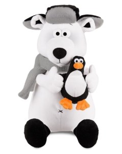 Мягкая игрушка Медведь полярный с пингвином 24 см Дуrашки