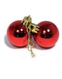 Набор ёлочных украшений шар красный Глянец D 4 см Nnb