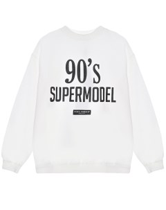 Белый свитшот с принтом 90s supermodel детский Dolce&gabbana
