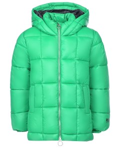 Зеленая стеганая куртка с капюшоном детская Msgm