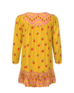 Платье горчичного цвета с принтом яблоки детское Stella mccartney