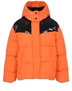 Оранжевая куртка с черными вставками Msgm
