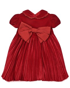 Красное бархатное платье с бантом детское Monnalisa