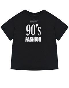Черная футболка с принтом 90s fashion детская Dolce&gabbana