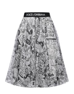 Шелковая юбка со сплошным принтом детская Dolce&gabbana