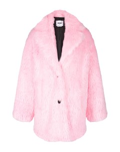 Розовое пальто из эко меха Msgm