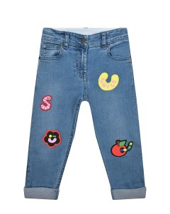 Голубые джинсы с аппликациями детские Stella mccartney