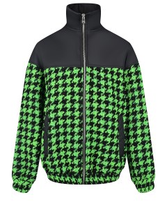 Твидовая куртка в черно зеленую гусиную лапку Msgm