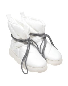 Белые дутые угги со шнуровкой детские Piumestudio