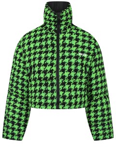 Черно зеленая куртка в гусиную лапку Msgm