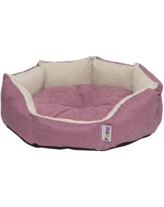 Лежак для животных Colour Real овальный c двухсторонним матрасом темно розовый 50х48х13 см Foxie