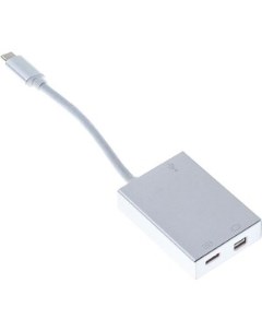 Адаптер BHP USB Type C m USB Type C f miniDisplayPort f 0 1м серебристый Buro