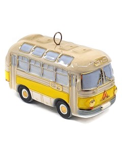 Елочная игрушка Ретро автомобили Автобус Фарфоровая мануфактура