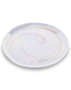 Тарелка салатная Conica с белой спиралью и перламутровым эффектом Yalos