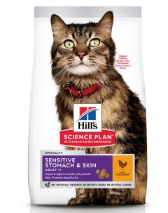 Сухой корм для кошек Science Plan Feline Adult Sensitive Stomach Skin Chicken 7 кг Hill`s