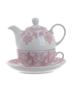 Чайник с чашкой и блюдцем dominique розовый 17 0x20 0x18 0 см To4rooms