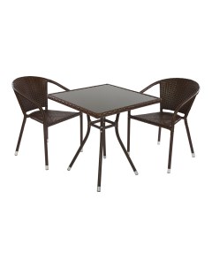 Комплект мебели cafe стол и 2 стула черный 70x78x70 см Ecodesign