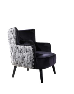 Кресло барон черный 82x90x82 см Ist casa