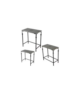 Столики приставные набор 3 предмета серый 61 0x36 0x66 0 см Гласар