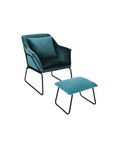 Комплект кресло alex и оттоманка alex голубой 80x41 см Bradexhome