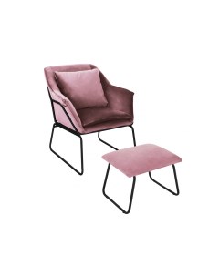 Комплект кресло alex и оттоманка alex розовый 72x41 см Bradexhome