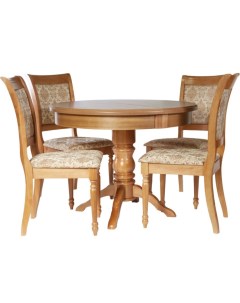 Обеденная группа стол и 4 стула коричневый Аврора