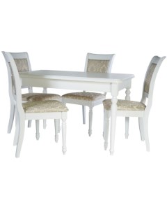 Обеденная группа стол и 4 стула белый Аврора