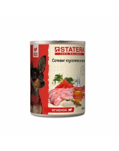 Полнорационный влажный корм для собак с ягненком кусочки в желе в консервах 400 г Statera
