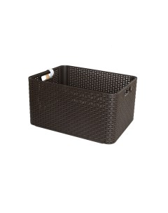 Корзина для хранения Rattan Style Box тёмно коричневая 29 х 19 х 13 см пластик Curver