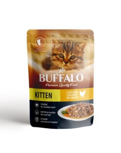 KITTEN Влажный корм для котят нежный цыпленок в соусе 85 гр Mr.buffalo