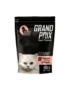 Корм для кошек Sensitive для привередливых индейка сух 300г Grand prix