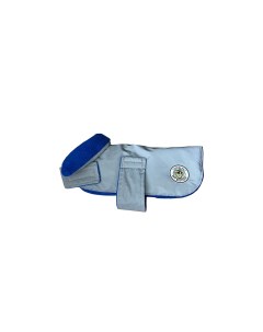 Попона для собак теплая светоотражающая цвет серый подкладка синяя размер S Travelpet