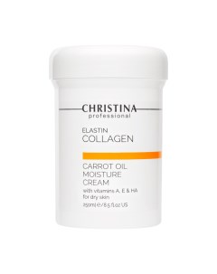 Увлажняющий крем с витаминами А Е и гиалуроновой кислотой для сухой кожи Эластин коллаген морковное  Christina