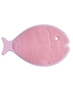 Щетка для очищения лица 8 см массажная на присоске силикон розовая Рыбка Manny Kuchenland